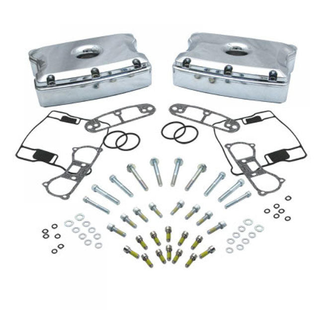 Die-Cast Rocker Cover Kit Chrome For 84-99 Evo B.T. NU For Head Or Bottom Crank vent