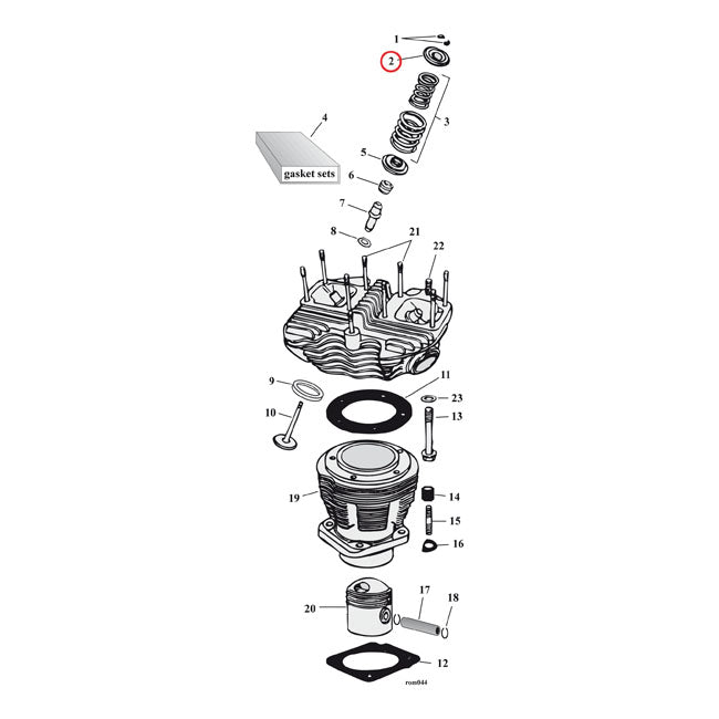 Valve Spring Top Collar Set Titanium Thin Stem For 66-84 Shovelhead (NU)