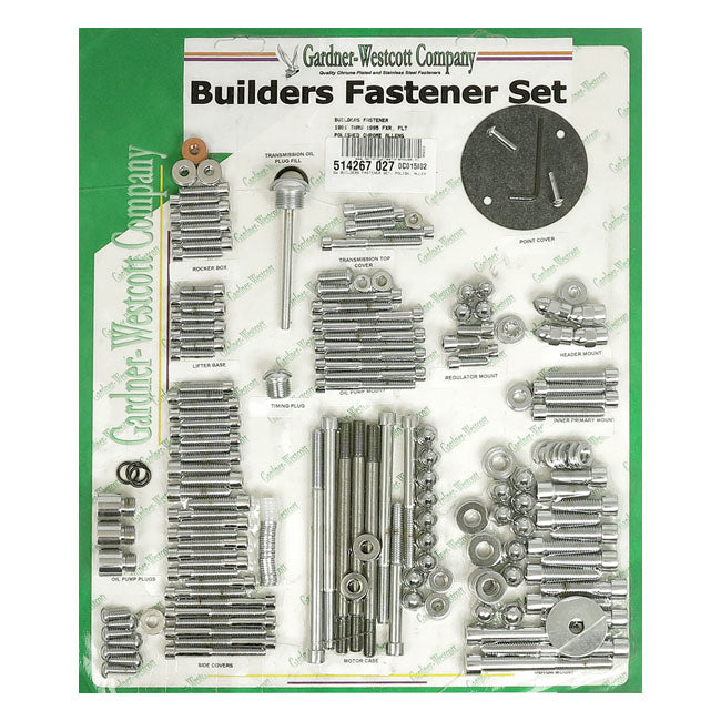 Allen Builders Fastener Set Polished For 91-95 FXR, FLT NU