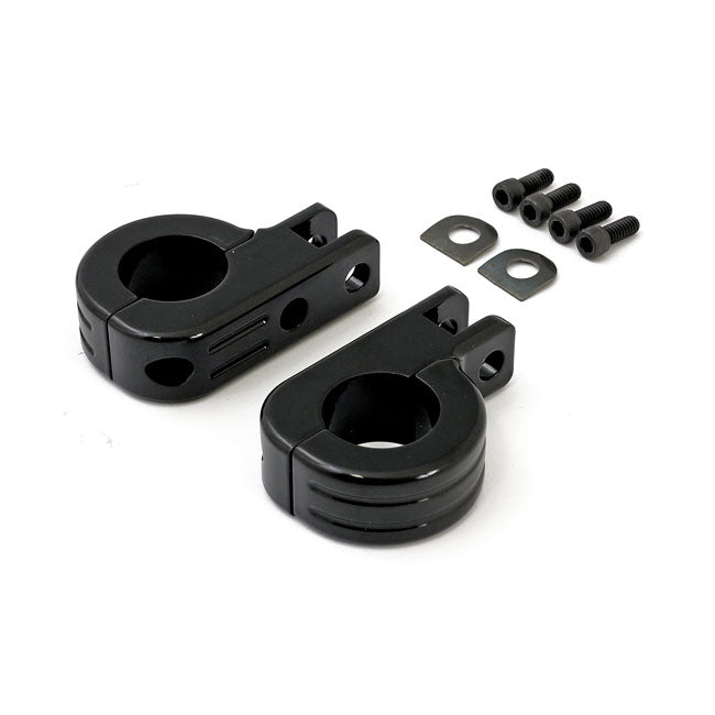 Footpeg Mount Kit For Highway Bars Black - 1-1/4 Inch