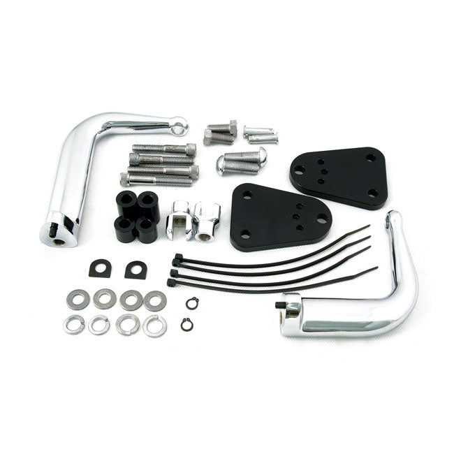 Adjustable Sportster Highway Bar Kit Black For 04-21 XL With Mid-Controls