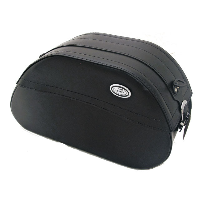 Reinforced Rigid Leather Saddlebag Set