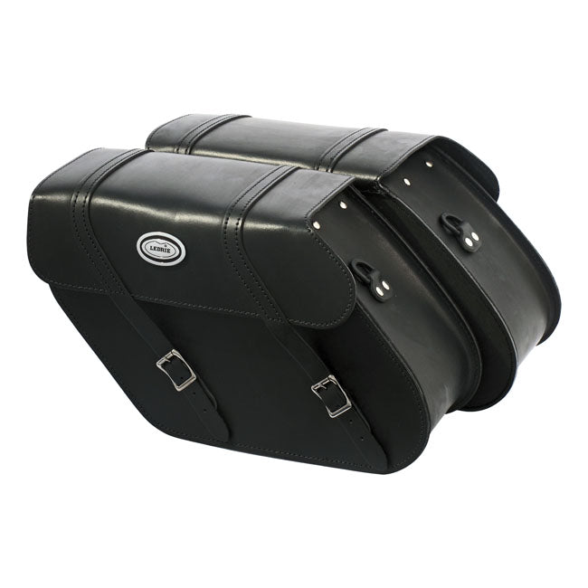 Reinforced Rigid Leather Saddlebag Set