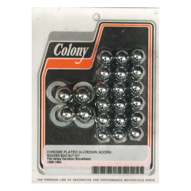 Acorn Shovel Rocker Box Top Nut Kit Chrome