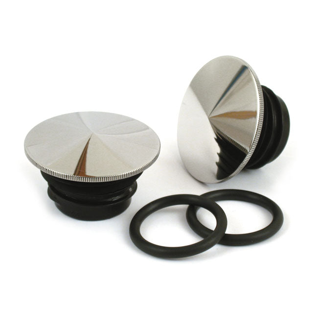 Stainless Steel Gas Cap Set Pointed For 96-99 H-D