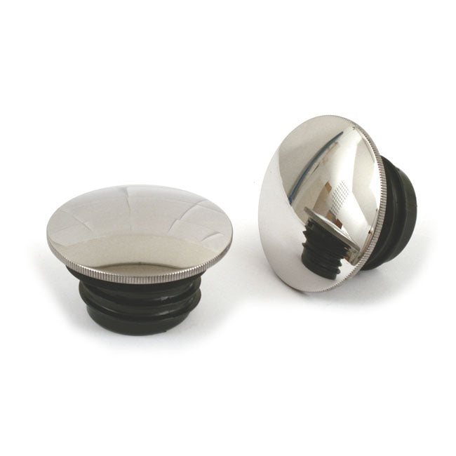 Stainless Steel Gas Cap Set Domed For 96-99 H-D