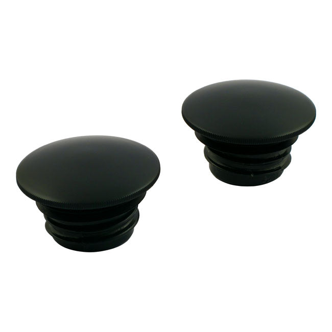 Black Gas Cap Set Domed Matt Black For 82-95 H-D Excl. FLT