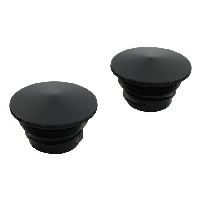 Black Gas Cap Set Pointed Matt Black For 83-95 H-D Excl. FLT