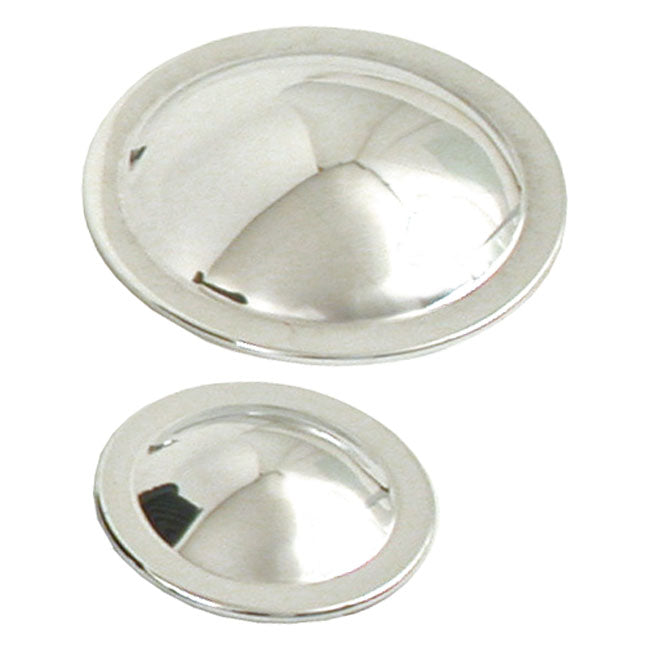 Primary Pulley Domes For 3 Inch Drives Polished For 70-84 Shovelhead Kits 518591, Electric Start, And 505972, KickStart. (With 76-47 Pulley Ratio) (NU)