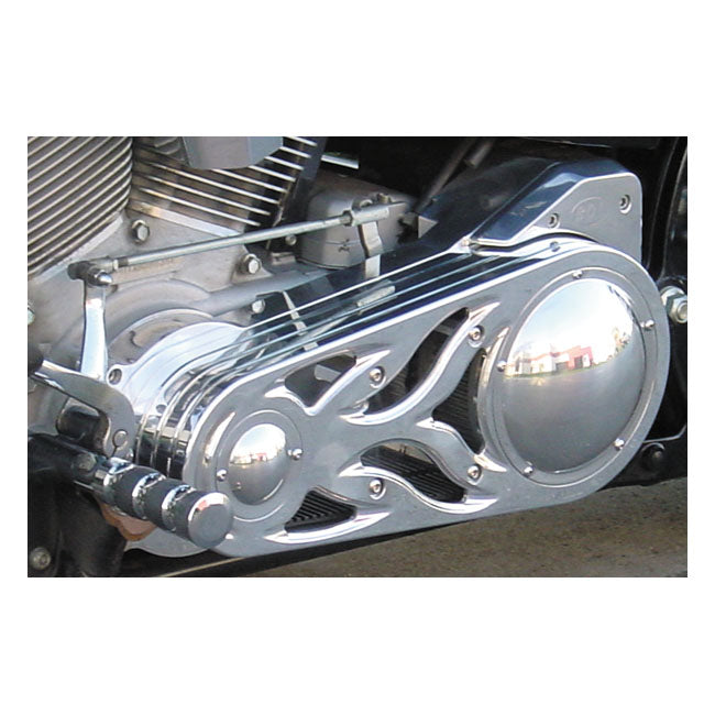 Signature Series 2 Inch Belt Drive Kit Flame Design For 90-06 Softail (NU) Polished