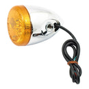 3-1 LED Bullet Taillight / Turn Signal Amber Lens / Chrome