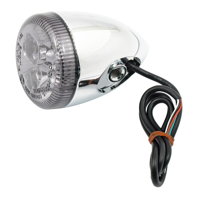 3-1 LED Bullet Taillight / Turn Signal Smoke Lens / Chrome Without Stud