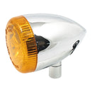 3-1 LED Bullet Taillight / Turn Signal Amber Lens / Chrome - Universal