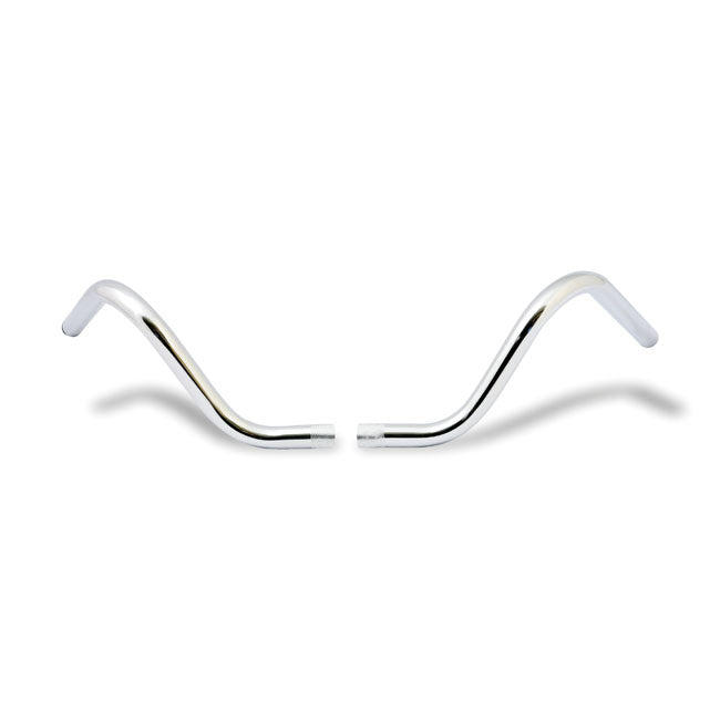 2-Piece Buckhorn Style Handlebar Chrome - 1 Inch