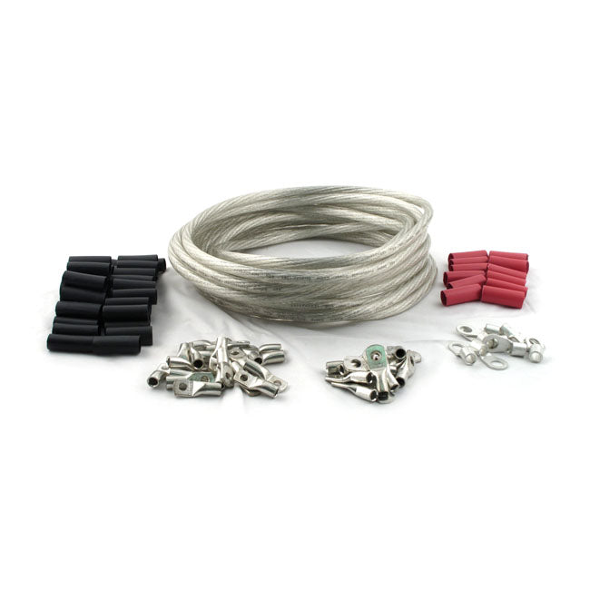 Custom 25 Foot Battery Cable Kit Clear