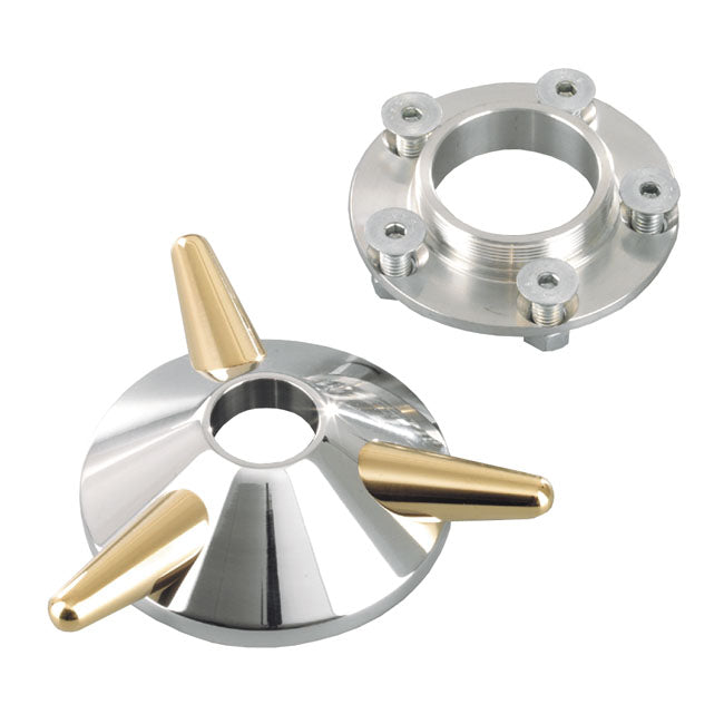 Spinner Wheel Hub Cover Polished Brass