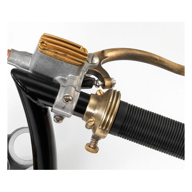 Deluxe External Throttle Housing Raw Brass For 1" / 25.4 MM handlebars
