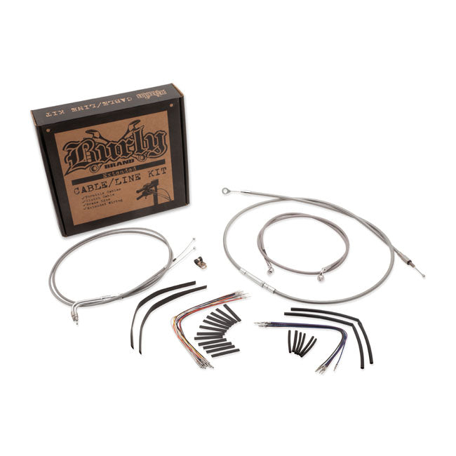 Apehanger Cable / Line Kit 14 Inch Stainless For 00-06 FLST/C/F/N (NU)