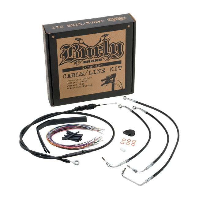 Bagger Bar Cable / Line Kit 13 Inch Black Cables For 08-13 FLHT/C/CU/K