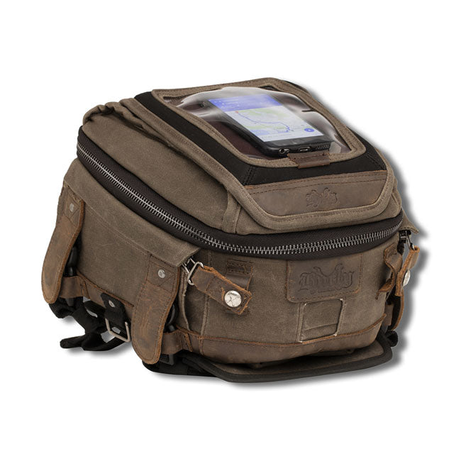 Voyager Tank / Tail Bag Waxed Canvas Dark Oak