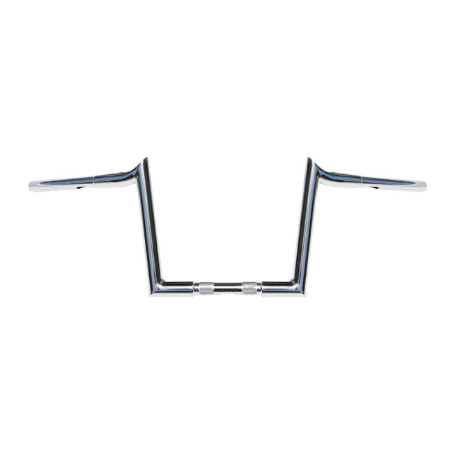 Chubby Hooked 1-1/4 Inch APE Hangers 10 Inch Rise Chrome For 82-21 H-D Mech & E-Throttle