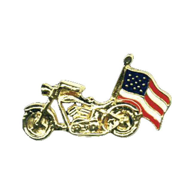 Motorcycle USA Flag Pin