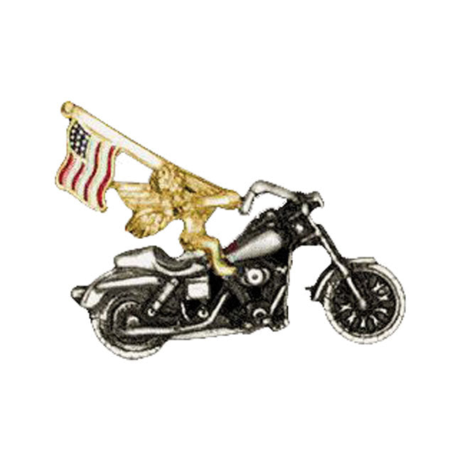 3D Angel With US Flag MC Pin