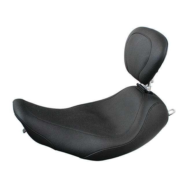 Wide Tripper Solo Seat With Rider Backrest Black For 97-07 FLHR