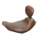 Wide Tripper Solo Seat With Rider Backrest Brown For 97-07 FLHR