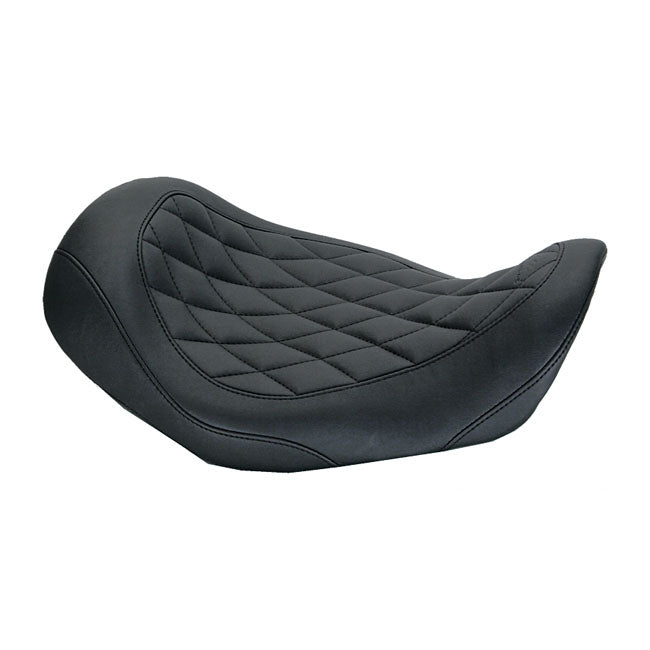 Wide Tripper Solo Seat Diamond Black For 06-17 Dyna (Excl. 14-17 Fat Bob) (NU)