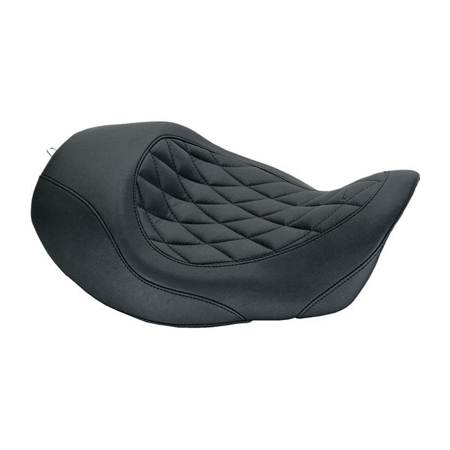 Wide Tripper Forward Solo Seat Black Diamond For 06-17 Dyna (Excl. 14-17 Fat Bob) (NU)