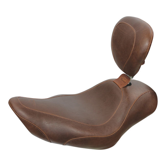 Wide Tripper Solo Seat With Rider Backrest Brown For 04-21 XL (Excl. 07-09 XL)