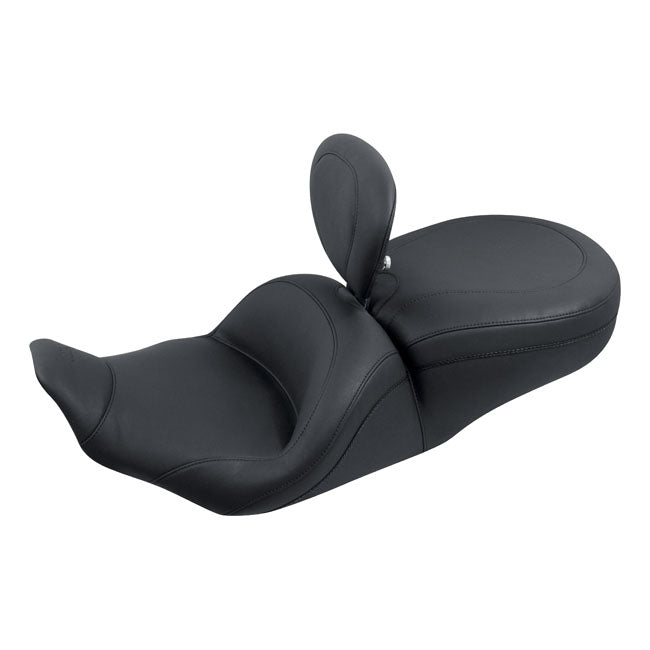 Lowdown Touring Seat With Rider Backrest Black For 97-07 FLHR