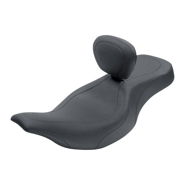 Wide Tripper 2-Up One-Piece Seat, With Backrest Black For 97-07 FLHT, FLTR (NU)