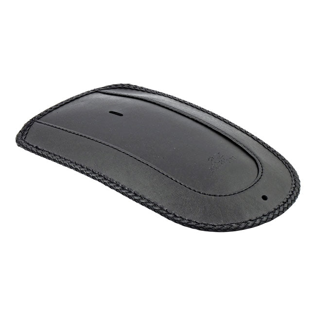 Rear Fender Bib Plain With Braided Edges Black For 06-17 Softail with wide tire and Mustang solo seat (NU)