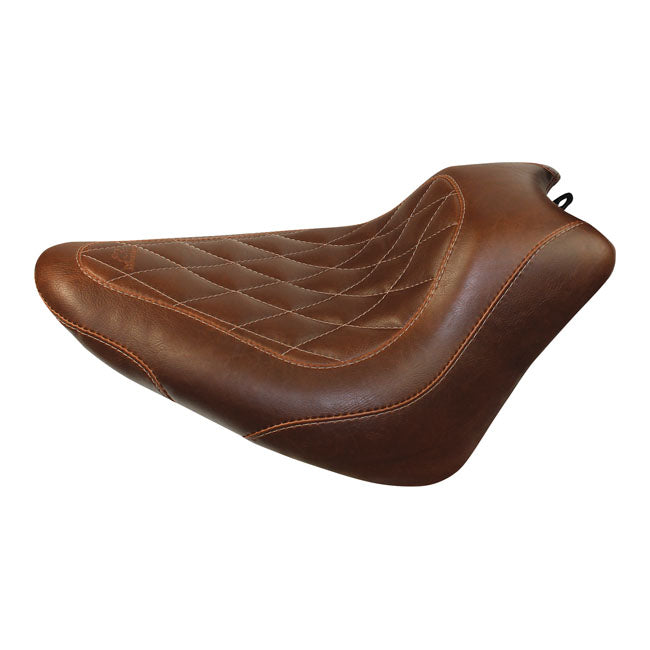 Wide Tripper Solo Seat Diamond Brown For 11-13 Softail FXS Blackline