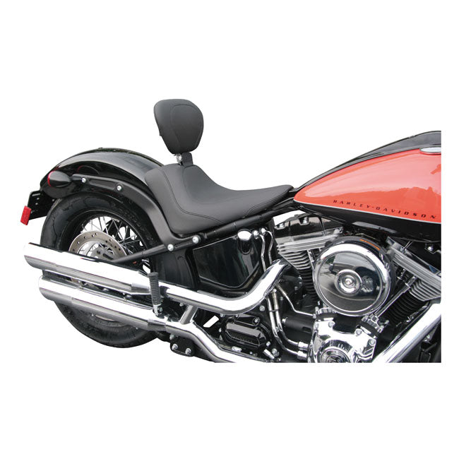 Wide Tripper Solo Seat With Rider Backrest Black 13 Inch For 11-13 Softail FXS Blackline