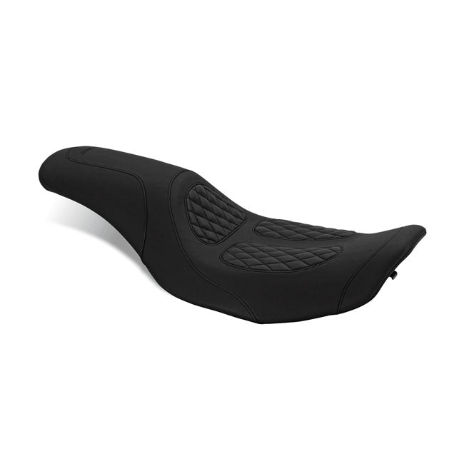 Fastback 2-Up Seat By Perewitz Black For 97-07 FLHR TOURING (NU) (EXCL. FLHT MODELS)