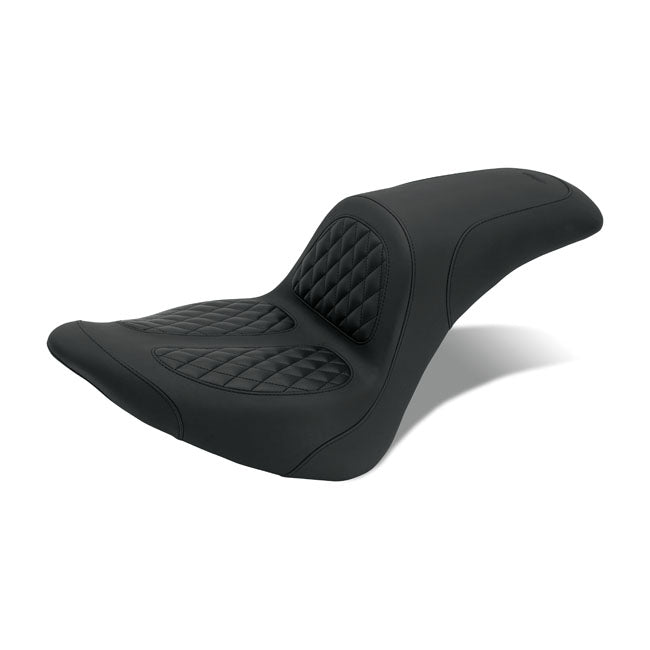 Fastback 2-Up Seat By Perewitz Black For 06-17 Softail With 200mm Tire. 06-10 FXST