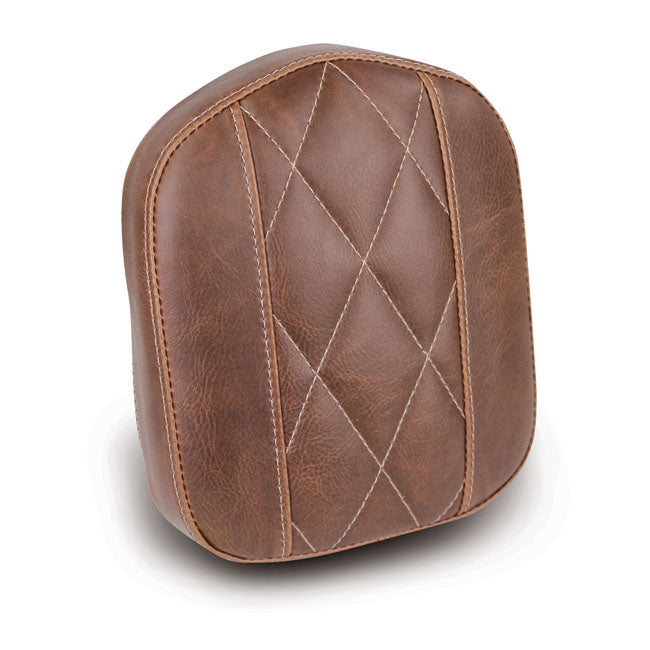 Oem Style Sissy Bar Pad Brown Diamond - 9 x 7.5 Inch