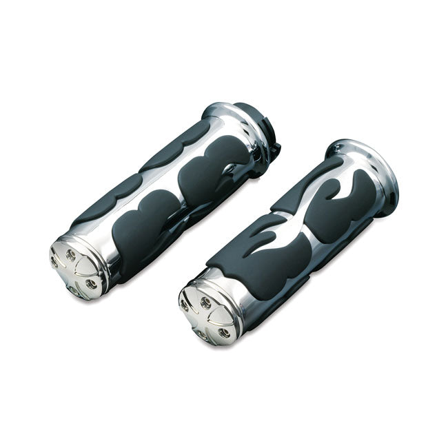 ISO Flame Handlebar Grips For 08-21 H-D With e-Throttle