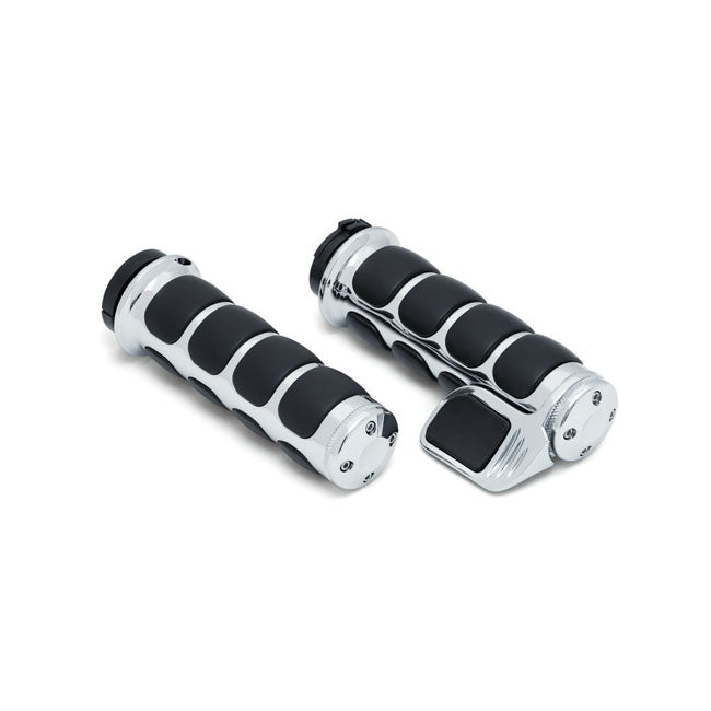 Premium ISO-Grips Chrome For 81-21 H-D With Dual Throttle Cables