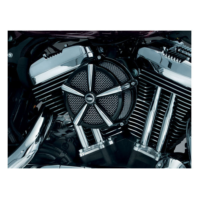 Hi-Five Mach 2 Air Cleaner Kit Black / Chrome For 07-22 XL Excl. XR1200