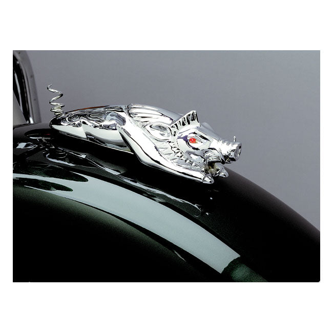 Wild Boar Front Fender Ornament Chrome