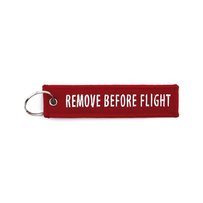 Remove Before Flight Key Ring Red