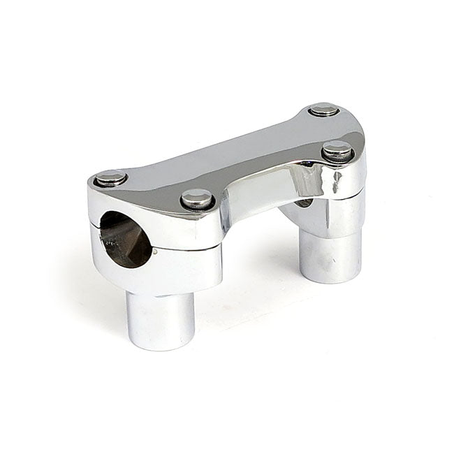 Handlebar Riser Short & Clamp With Lip Chrome