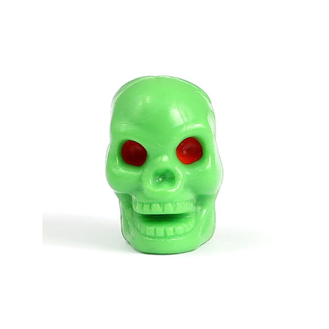 Valve Stem Caps Green Skull Head