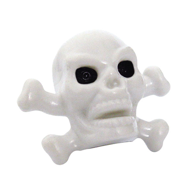 Valve Stem Caps Skull Head White
