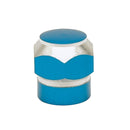 Valve Stem Caps Alloy Twotone Hex Blue
