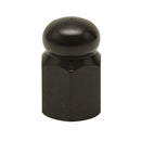 Valve Stem Caps Alloy Hex Domed Black